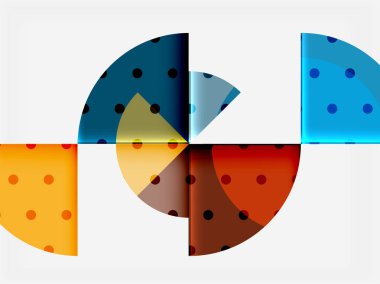 Siyah arka plan üzerine daire öğeleri