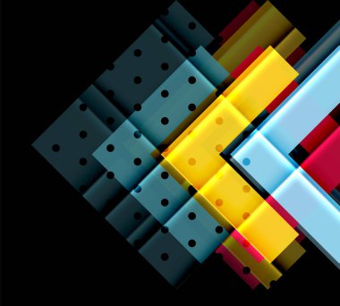 Siyah arka plan üzerinde renkli oklar