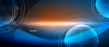 Techno dünya kavramı, neon glow gezegen