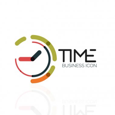 Vektör soyut logo fikri, zaman kavramı veya saat iş simgesi. Yaratıcı logo tasarım şablonu