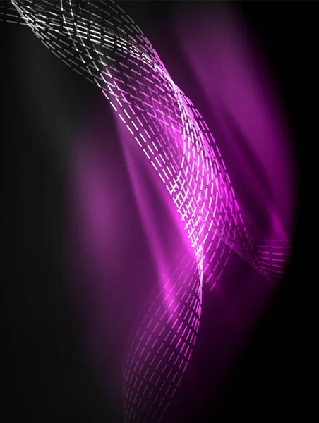 飘逸的霓虹飘逸的条纹, 平滑的波浪, 光的效果 — 图库矢量图片