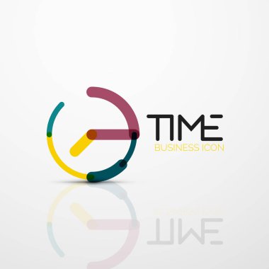 Vektör soyut logo fikri, zaman kavramı veya saat iş simgesi