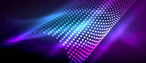 Neon ışık efektleri, parçacıklar — Stok Vektör