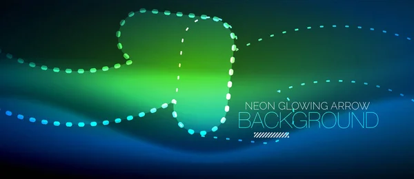 Neon techno nyíl, digitális absztrakt háttér — Stock Vector