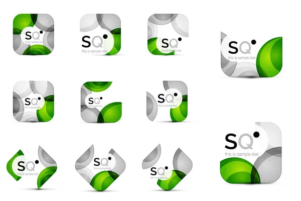 Set di emblemi di business quadrati astratti vettoriali — Vettoriale Stock