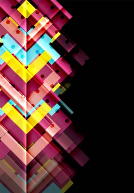 Siyah arka plan üzerinde renkli oklar