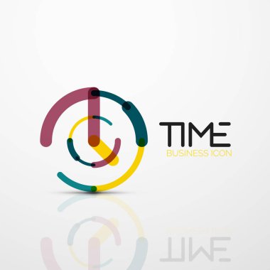 Vektör soyut logo fikri, zaman kavramı veya saat iş simgesi