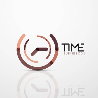 Vektör soyut logo fikri, zaman kavramı veya saat iş simgesi