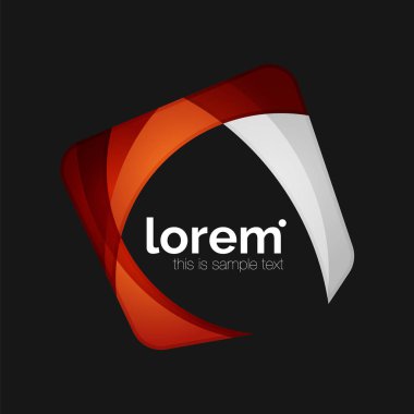 Temiz profesyonel iş amblemi, soyut şeffaf üst üste gelen şekiller