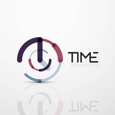 Vektör soyut logo fikri, zaman kavramı veya saat iş simgesi