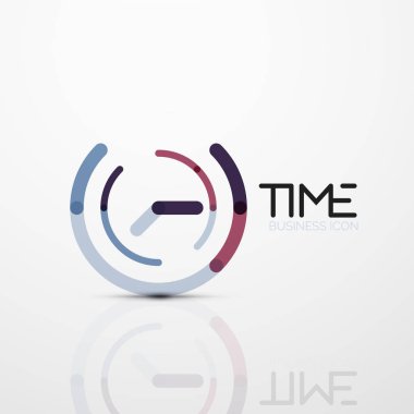Vektör soyut logo fikri, zaman kavramı veya saat iş simgesi