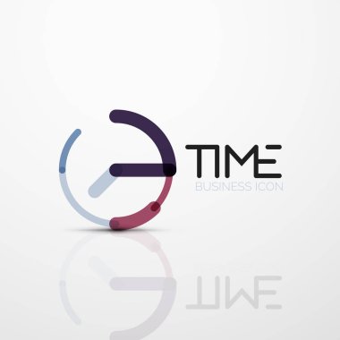Vektör soyut logo fikri, zaman kavramı veya saat iş simgesi