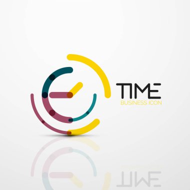 Vektör soyut logo fikri, zaman kavramı veya saat iş simgesi