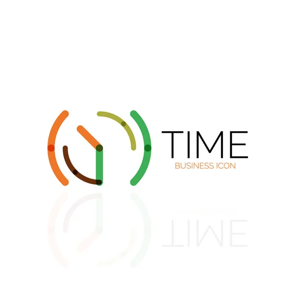 Vektör soyut logo fikri, zaman kavramı veya saat iş simgesi. Yaratıcı logo tasarım şablonu — Stok Vektör