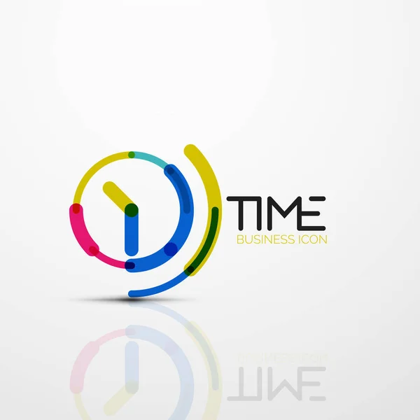 Idée de logo abstrait vectoriel, concept de temps ou icône d'entreprise horloge — Image vectorielle