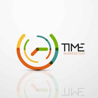 Vektör soyut logo fikri, zaman kavramı veya saat iş simgesi