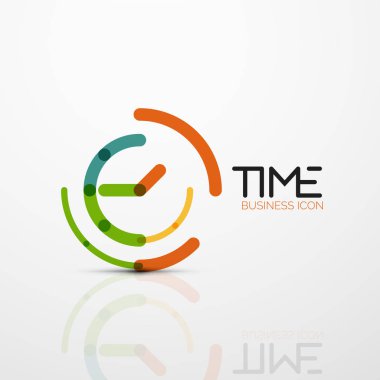 Vektör soyut logo fikri, zaman kavramı veya saat iş simgesi