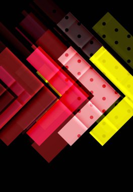 Siyah arka plan üzerinde renkli oklar