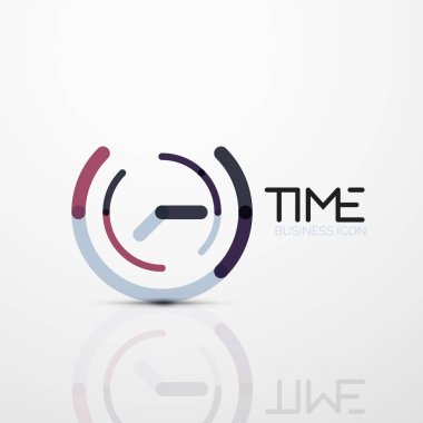 Vektör soyut logo fikri, zaman kavramı veya saat iş simgesi