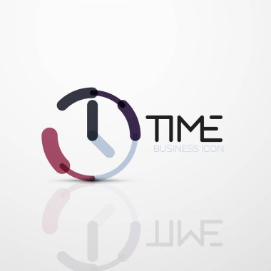 Vektör soyut logo fikri, zaman kavramı veya saat iş simgesi