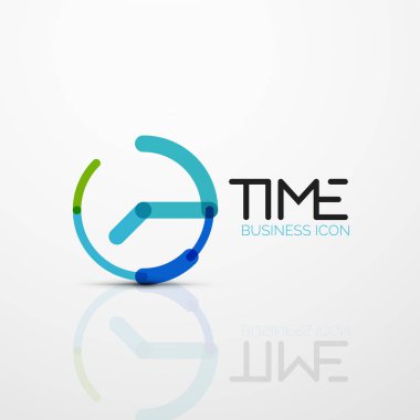 Vektör soyut logo fikri, zaman kavramı veya saat iş simgesi