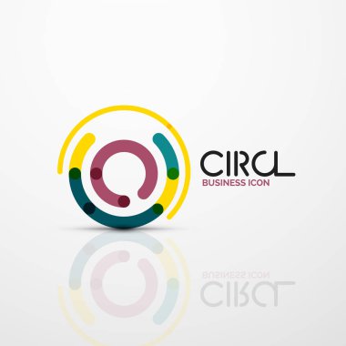 Soyut girdap satırları sembolü, daire logo simge