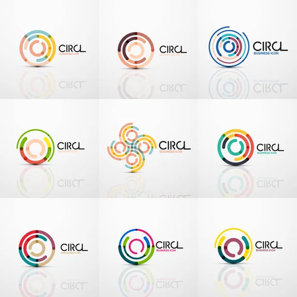 Ensemble de logos de cercles de ligne — Image vectorielle