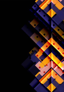 Siyah arka plan üzerinde renkli oklar