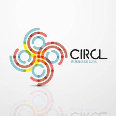 Soyut girdap satırları sembolü, daire logo simge