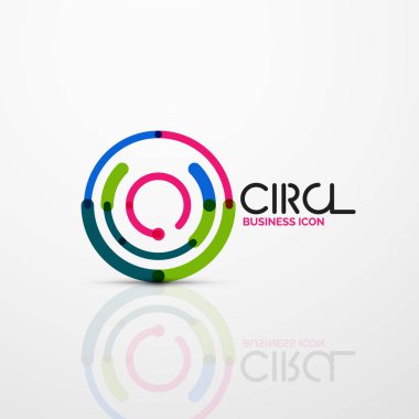 Soyut girdap satırları sembolü, daire logo simge