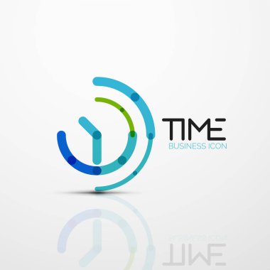 Vektör soyut logo fikri, zaman kavramı veya saat iş simgesi