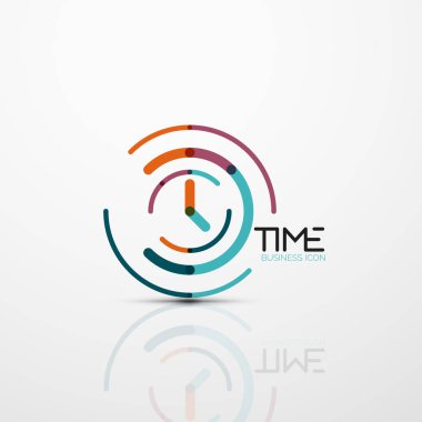 Vektör soyut logo fikri, zaman kavramı veya saat iş simgesi