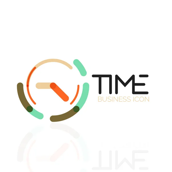 Vector abstract logo idea, time concept or clock business icon. Creative logotype design template — Stock Vector