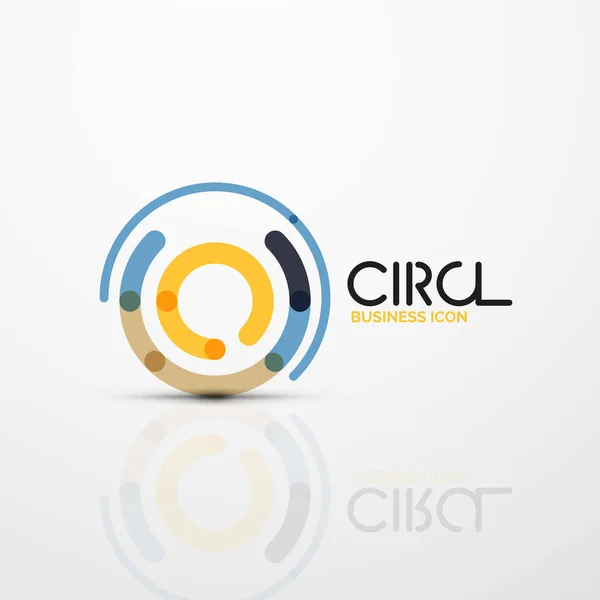 Símbolo de líneas de remolino abstracto, icono del logotipo del círculo — Vector de stock