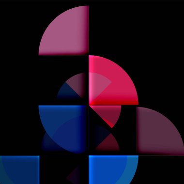 Siyah arka plan üzerine daire öğeleri