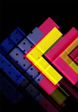 Siyah arka plan üzerinde renkli oklar