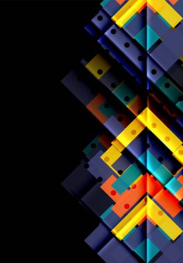 Siyah arka plan üzerinde renkli oklar