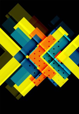 Siyah arka plan üzerinde renkli oklar