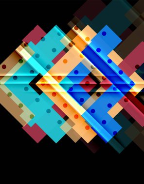 Siyah arka plan üzerinde renkli oklar