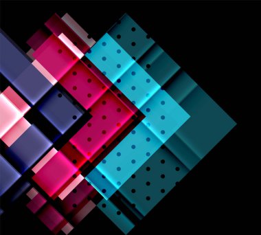 Renkli üçgenler ve oklar koyu arka plan üzerinde