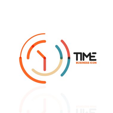 Vektör soyut logo fikri, zaman kavramı veya saat iş simgesi. Yaratıcı logo tasarım şablonu