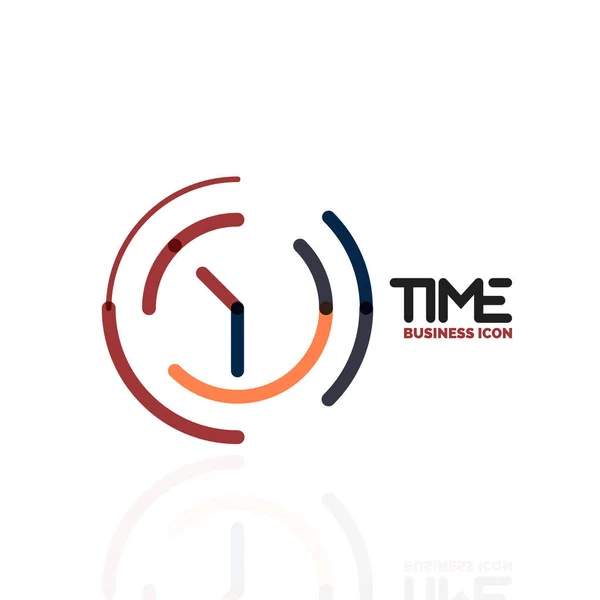 Idea de logotipo abstracto vectorial, concepto de tiempo o icono de negocio reloj. Plantilla de diseño del logotipo creativo — Archivo Imágenes Vectoriales