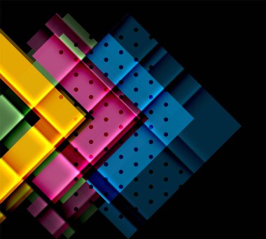 Siyah arka plan üzerinde renkli oklar