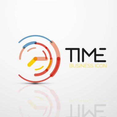 Vektör soyut logo fikri, zaman kavramı veya saat iş simgesi