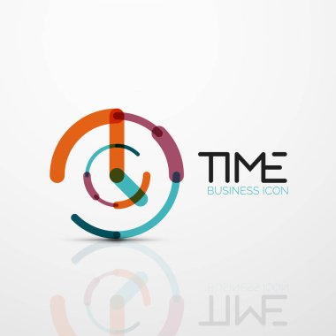 Vektör soyut logo fikri, zaman kavramı veya saat iş simgesi