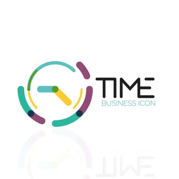 Vector abstract logo idea, time concept or clock business icon. Creative logotype design template — Stock Vector