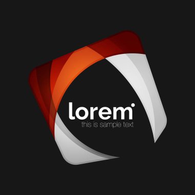 Temiz profesyonel iş amblemi, soyut şeffaf üst üste gelen şekiller