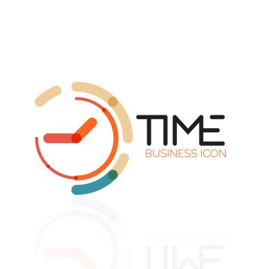 Vektör soyut logo fikri, zaman kavramı veya saat iş simgesi. Yaratıcı logo tasarım şablonu