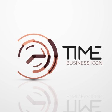 Vektör soyut logo fikri, zaman kavramı veya saat iş simgesi