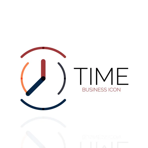 Vector abstract logo idea, time concept or clock business icon. Creative logotype design template — Stock Vector